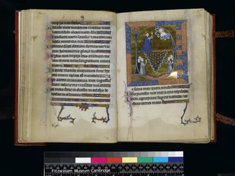 MS 300 f25v-26r, David prie Dieu, du Psautier et Heures d