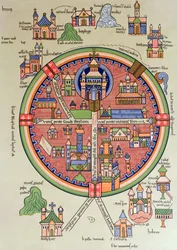 Carte de Jérusalem et de la Palestine, y compris les lieux saints et le Temple de Salomon