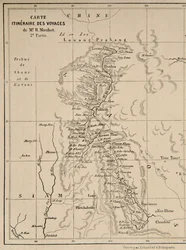 Carte du Laos et du fleuve Mékong montrant l