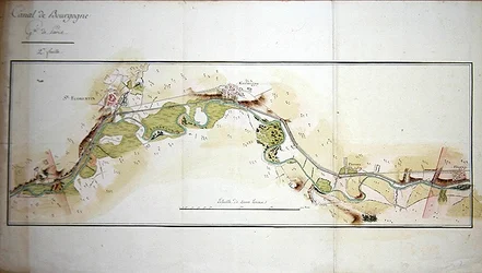 Carte du Canal de Bourgogne, fin du 18e siècle