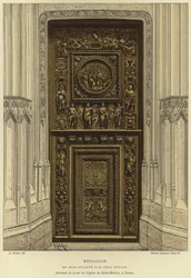Médaillon en bois sculpté par Jean Goujon dans la porte de l
