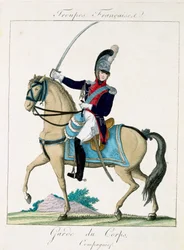 Membre de la Garde du Corps, de Troupes Françaises, pub. chez Basset, Paris, vers 1790