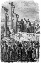Missions organisées par les Jésuites en France au XIXe siècle. Gravure dans « Histoire des Papes-Rois-Reines et Empereurs à travers les siècles » par Maurice Lachatre
