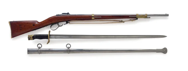 Fusil Lance de Cent-Gardes modèle 1854 à broche avec baïonnette-épée rare, vers 1856
