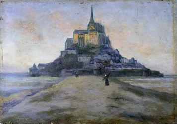 Mont Saint-Michel et le passage - peinture anonyme