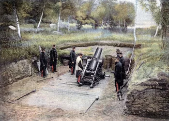 École de mortier de 220 - dans « Album militaire » - Artillerie à pied