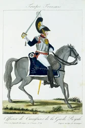 Officier Monté des Cuirassiers de la Garde Royale, de Troupes Françaises, pub. chez Basset, Paris, vers 1790