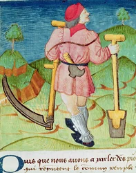 Ms.3066 fol.39v Le Travailleur, du Livre des échecs moralisés, par Jacques de Cessoles