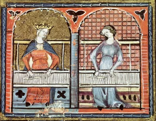 Ms 1044 fol.89v Femmes tissant, de l