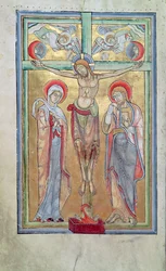 Ms 108 f.58v Crucifixion, du Sacramentaire de Saint-Amand
