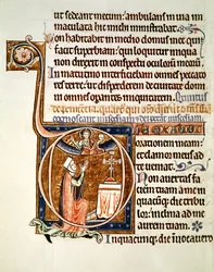Page illuminée, du Psautier de Saint Louis et Blanche de Castille, 1225-1250