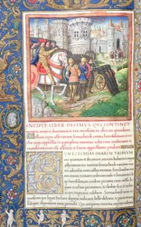Illustration du Livre X (De la captivité des dix tribus à la première année de Cyrus), Chapitre 1 des Antiquités des Juifs (Antiquitates Judaicae) par Flavius Josèphe