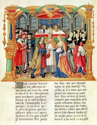 Ms 18 f.185v Mariage de Marie de Bourgogne et Maximilien Ier, Empereur d