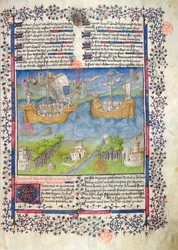 Ms 2028 fol. 2 Les origines troyennes de la nation française, tiré des Grandes Chroniques de France