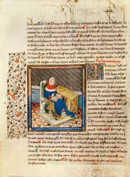 Ms 316 fol.3 Un philosophe à son bureau, de Les Dits Moraux des Philosophes