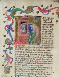 Ms 3859 Miniature du philosophe Boèce (c.480-524) en prison