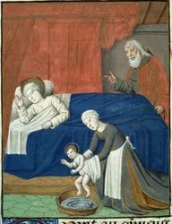 La Nativité de la Bienheureuse Vierge Marie, de Vita Christi, par Ludolf de Saxe