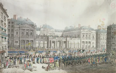 Le cortège du couronnement de Napoléon passant devant le Conseil d