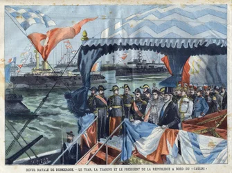 Revue navale de Dunkerque : Tsar Nicolas II (1868-1918), Tsarine Alix de Hesse et du Rhin (ou Alexandra Feodorovna