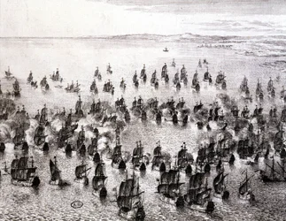 Bataille navale - gravure