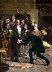 Niccolo Paganini et Hector Berlioz, après une performance fantastique d