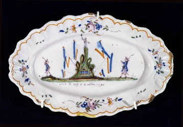 Assiette ovale avec l
