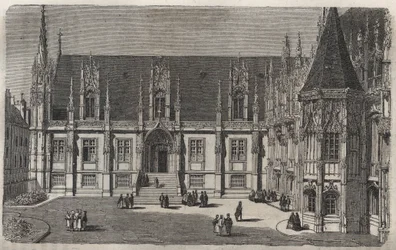 Palais de Justice de Rouen - gravure de « Histoire de France » par Victor Duruy (1811-1894) - 1882