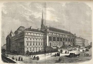Paris - nouvelle façade du palais de justice, construite par Joseph-Louis Duc (1802-1879)