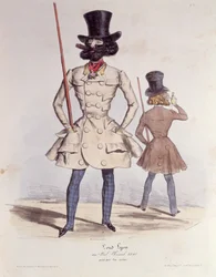 Dandies parisiens au Bal Chicard, 1840