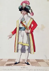 Paul François Jean Nicolas (1755-1829) Vicomte de Barras (gravure en couleur)