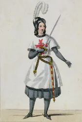 Pauline Garcia-Viardot (1821-1910) dans le rôle de Tancredi dans l