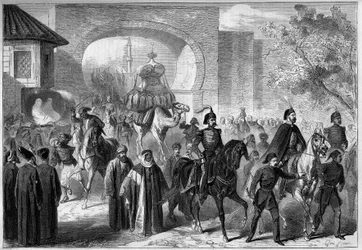 Pèlerinage de La Mecque : départ de Constantinople de la caravane pour porter des présents destinés au temple de la Kaaba (Ka
