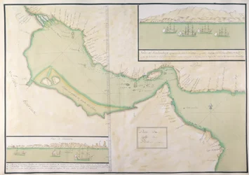 Plan du golfe Persique (gravure colorée à la main)