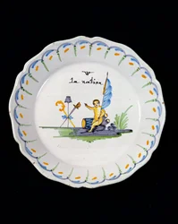 Assiette décorée d