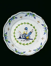 Assiette décorée avec la phrase Ça ira