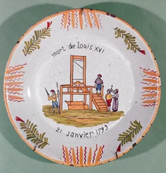 Assiette avec motif révolutionnaire français commémorant l