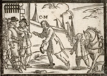 Pamphlets politiques Mazarinade : Mazarin libère les princes au Havre, gravure sur bois