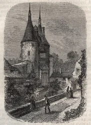 Porte de la Craffe à Nancy vestige des fortifications médiévales, érigée au XIVe siècle au nord de la vieille ville - gravure dans « Histoire de France » de Victor Duruy