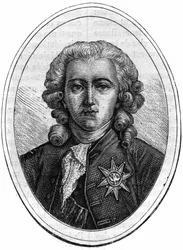 Portrait de Charles Alexandre de Calonne, politicien français sous Louis XVI (1734-1802), contrôleur général des finances. Gravure dans « Histoire des Papes-Rois-Reines et Empereurs à travers les siècles » par Maurice Lachatre
