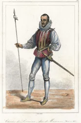 Portrait de Charles de Lorraine, Duc de Mayenne (1554 - 1611), Prince français. Après Henri, Duc de Guise, il était à la tête de la Ligue (1589)