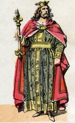 Portrait de Childebert I (v. 497 - 558), roi des Francs.