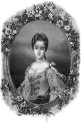 Portrait de Dona Olimpia Maidalchini de Viterbo (1594-1657), conseillère très proche du pape Innocent X. Gravure dans « Histoire des Papes (...) Crimes des Reines Rois et Empereurs à travers les siècles » par Maurice Lachatre
