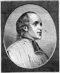 Portrait du Père Delacroix de Ravignan (1795-1858), jésuite français. Gravure dans « Le Monde Illustré » n°47 du 6 mars 1858