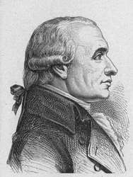 Portrait de Gaspard Monge, Comte de Péluse (1746 - 1818), mathématicien français - dans "Album de la Science; savants illustres; Grandes découvertes" 1896.