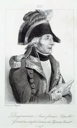 Portrait du général Dugommier (1738-1794), commandant de la Garde nationale de la Martinique en 1790. Gravure du XIXe siècle. Chartres, Musée des Beaux-Arts