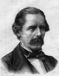 Portrait de Henry Thompson, médecin anglais, chirurgien de Napoléon III. Gravure dans "Le Monde Illustré" n°825 du 1er février 1873
