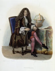 Portrait de Jean Francois Regnard, écrivain et dramaturge français (1655-1709) - dans « Le Plutarque français », par Mennechet