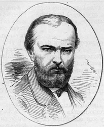Portrait de Jean Jacques Henner (1829-1905), peintre français. Gravure dans « Le Monde Illustré » n°890 du 2 mai 1874