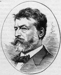 Portrait de Jean Louis Ernest Meissonnier (1815-1891), peintre français. Gravure dans « Le Monde Illustré » n°890 du 2 mai 1874