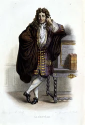 Portrait de Jean de La Bruyère, écrivain et moraliste français (1645-1696) - dans « Le Plutarque français », par Mennechet